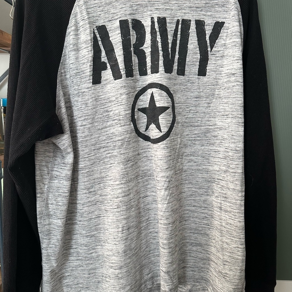 Gray and Black Long Sleeve Shirt